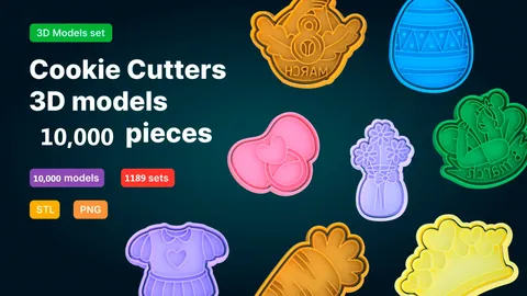 10,000 Cookie Cutter Models - Blender 3d models