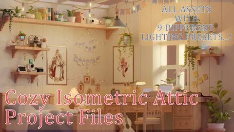 Cozy Isometric Attic - Blender scenes