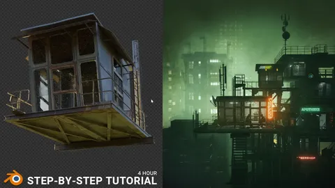 Creating A Cyberpunk Scene - Blender tutorials & courses