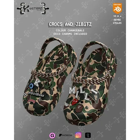 Crocs And Jibbitz - Blender 3d models
