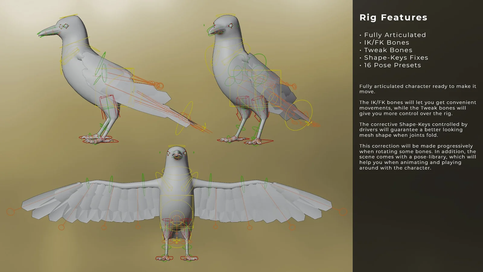 Stylized Low-Poly Crow screenshot 3