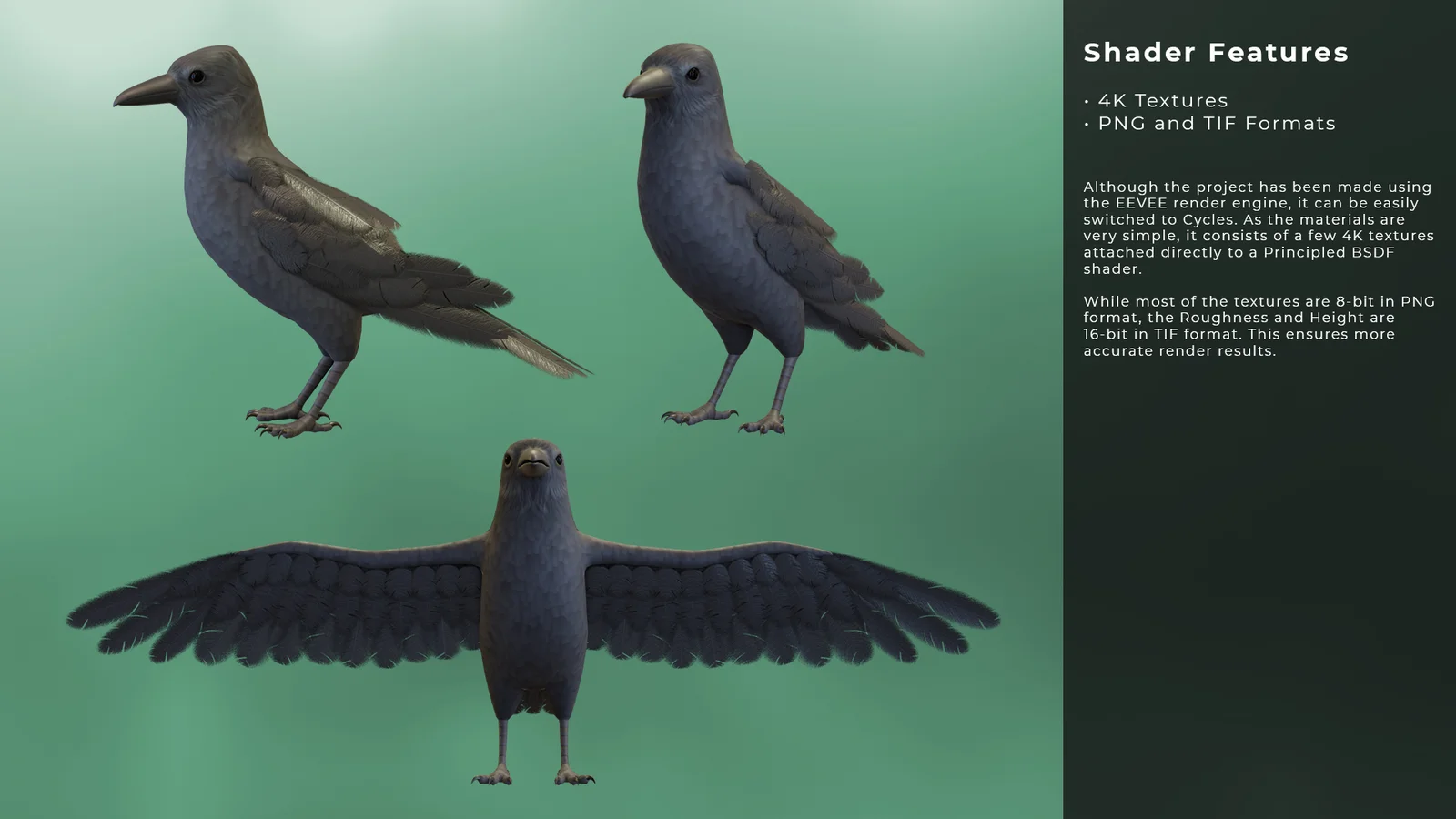 Stylized Low-Poly Crow screenshot 4