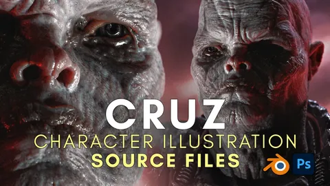 Cruz Character Illustration - Blender scenes