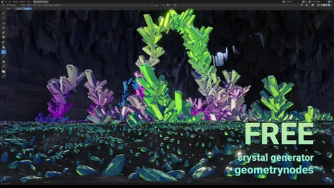 Crystal Generator - Blender geometry nodes