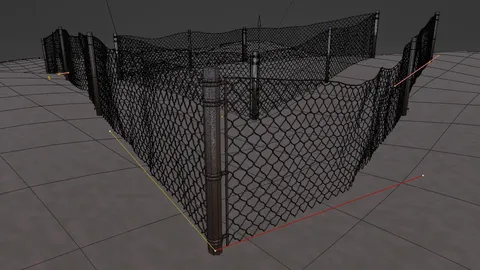 Curve To Chain-Link Fence - Blender geometry nodes