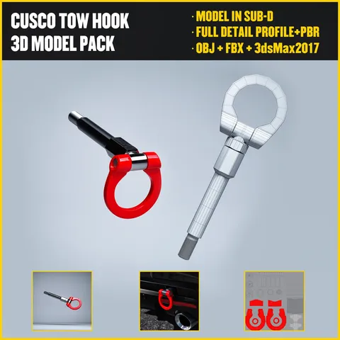 Cusco Tow Hook - Blender 3d models