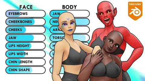 Customisable Female Basemesh - Blender addons