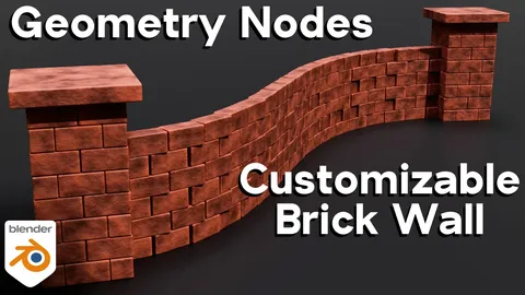 Customizable Brick Wall - Blender geometry nodes