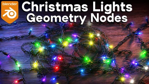 Customizable Christmas Lights - Blender geometry nodes