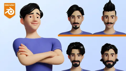 Customizable Man Cartoon Character - Blender 3d models