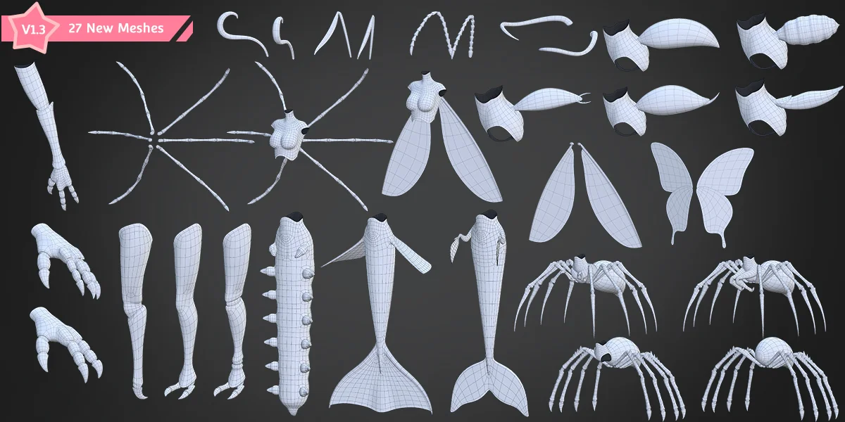 Customizable Anime Female Base Mesh screenshot 3