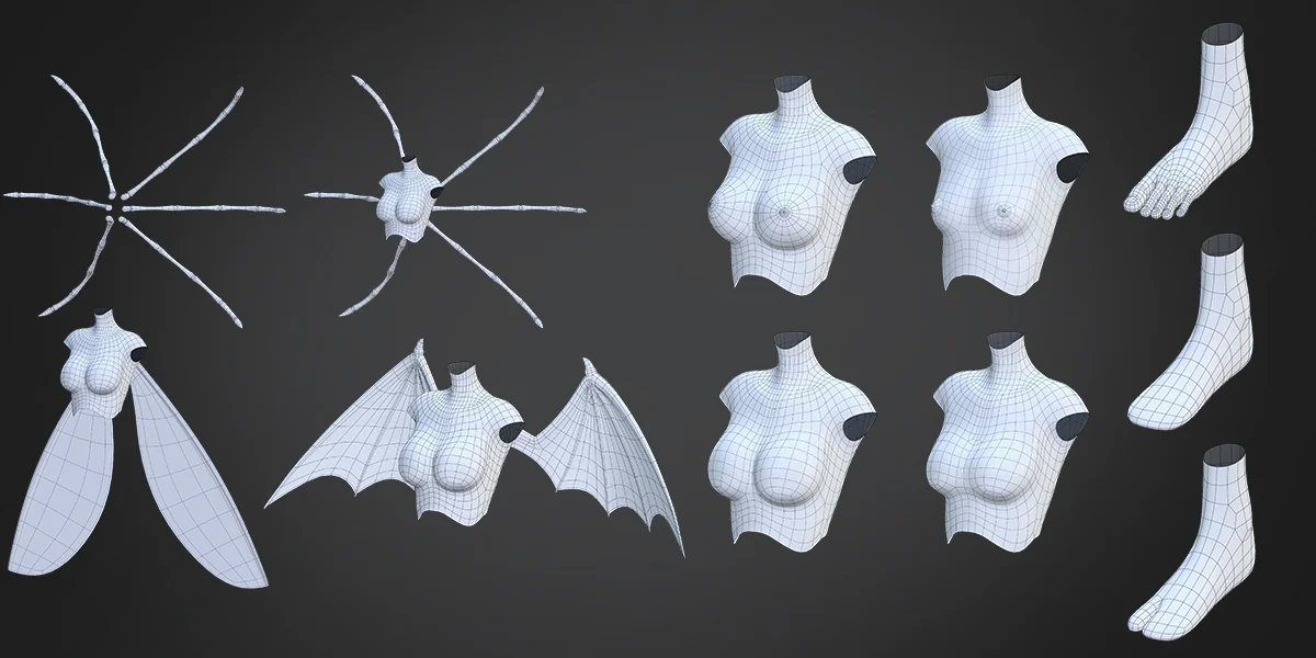 Customizable Anime Female Base Mesh screenshot 5