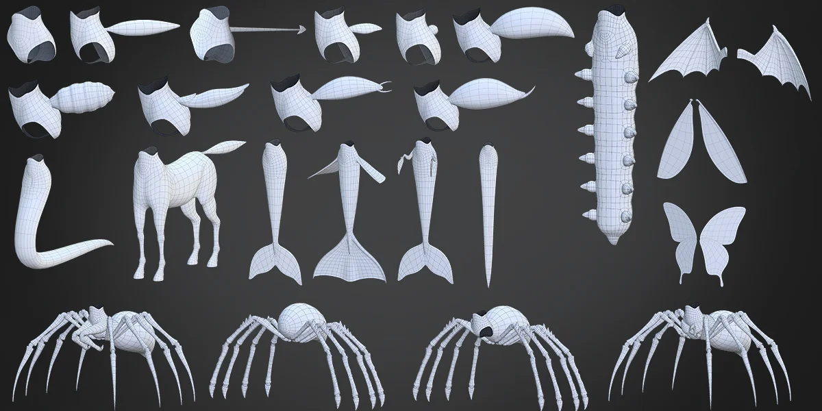 Customizable Anime Female Base Mesh screenshot 7