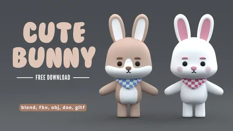 Cute Bunny - Blender 3d models