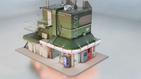 Cyberpunk Building 01 - Blender 3d models