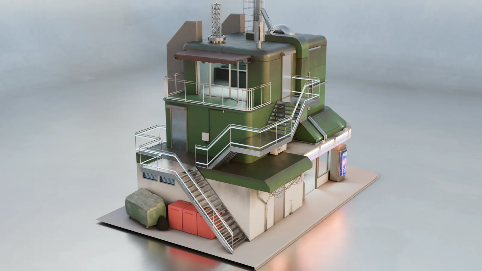 Cyberpunk Building 01 screenshot 2