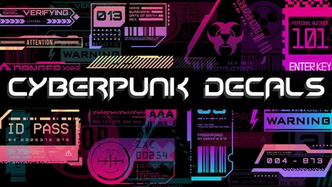 Cyberpunk Decals - Blender textures & materials