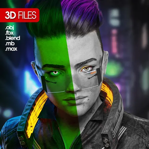 Cyberpunk Girl - Blender 3d models