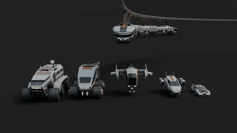 Cyberpunk Vehicles Kitbash - Blender 3d models