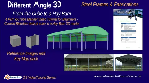 Cube to Barn Reference Pack - Blender tutorials & courses