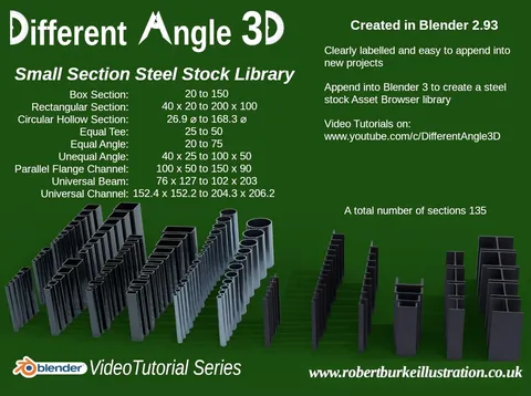 Small Parts Steel Stock Library - Blender 3d models