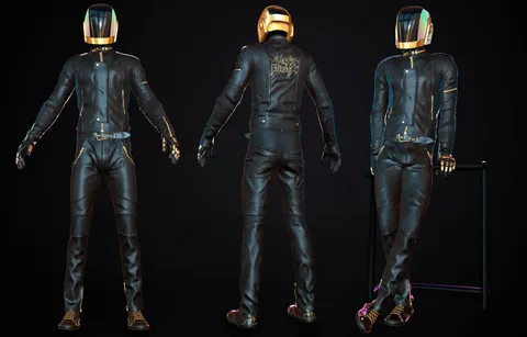 Daft Punk Clothes And Helmets - Blender 3d models