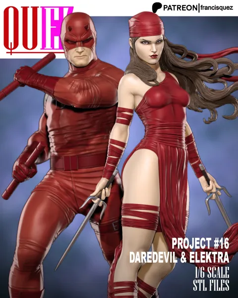 Daredevil & Elektra - Blender 3d models