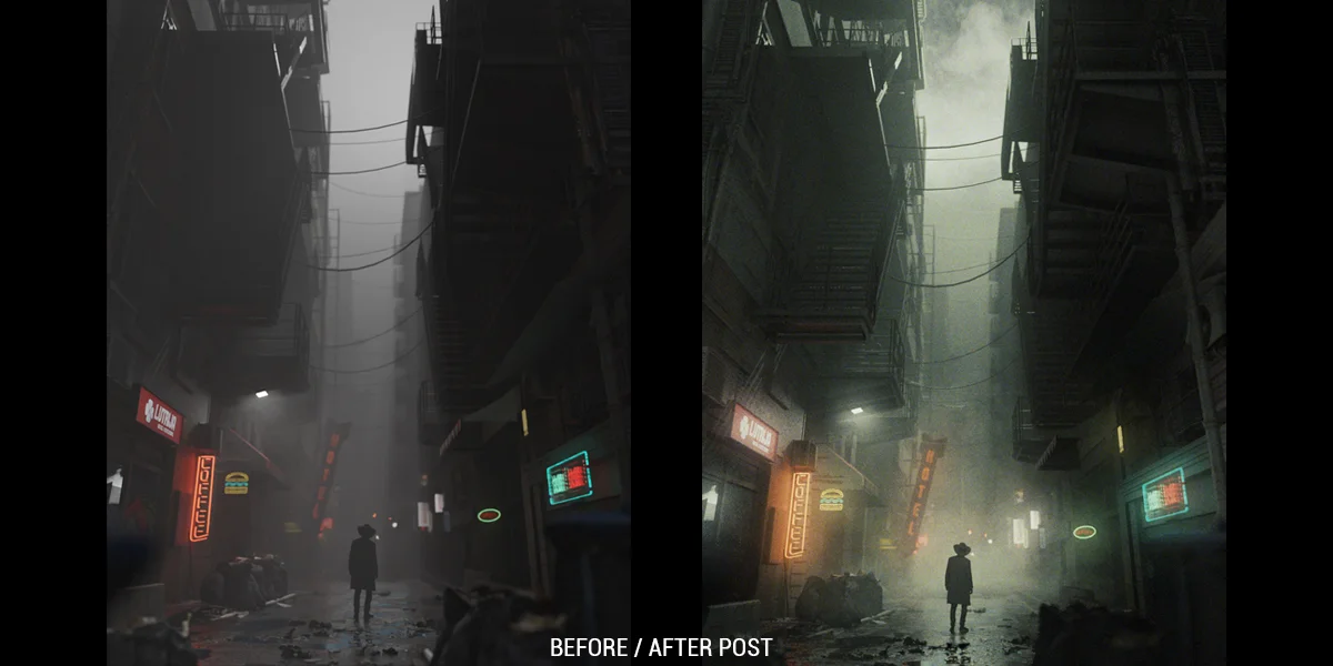 Dark Alley Scene Cinematic Workflow screenshot 4