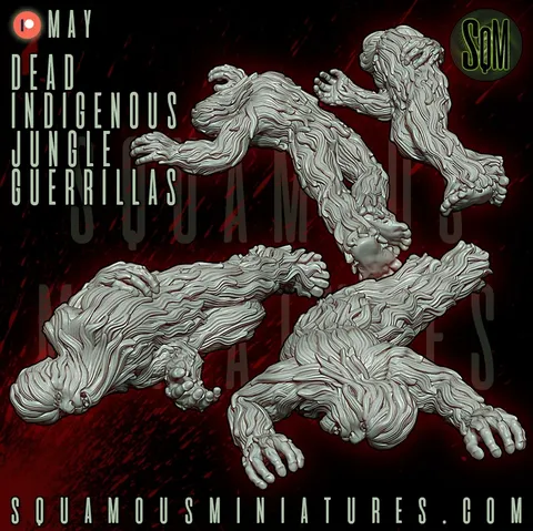 Dead Indigenous Jungle Guerrillas - Blender 3d models