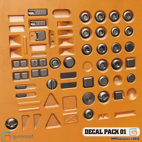 DECAL Pack 01 - Blender textures & materials