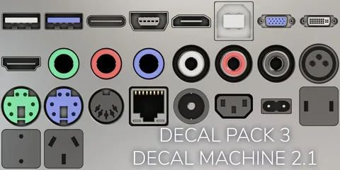 Decal Pack 3: Connectors - Blender textures & materials
