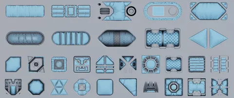 Sci-Fi Cloth Decal Pack - Blender textures & materials