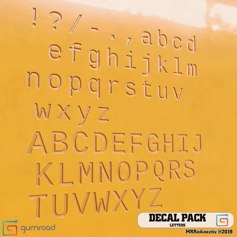 Letter Decals - Blender textures & materials