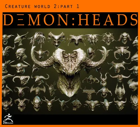 Demon Part 1: 52 Heads - Blender 3d models