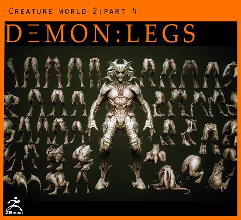 DEMON Part 3: 40 Legs - Blender 3d models
