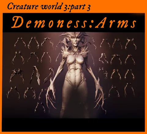 Demoness Part 3: 40 Arms - Blender 3d models