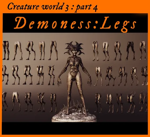Demoness Part 4: Legs - Blender 3d models