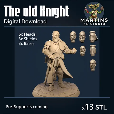The Old Knight Miniature - Blender 3d models
