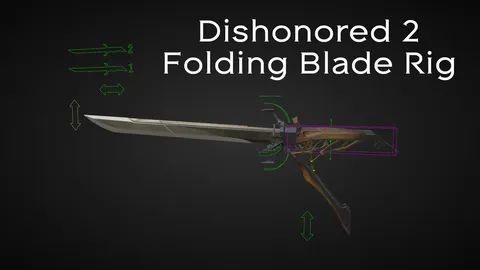 Dishonored 2 Folding Blade Rig - Blender 3d models