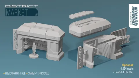 District Market Set - Blender 3d models