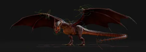 Rigged Dragon - Blender 3d models