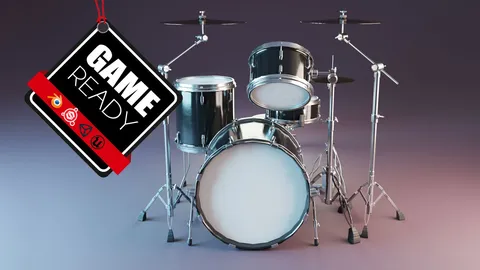 Low-Poly Drum Set - Blender 3d models