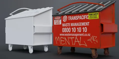 Low Poly Dumpster - Blender 3d models