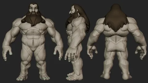 Dwarf Character Blockout - Blender 3d models