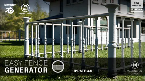 Easy Fence Generator - Blender geometry nodes