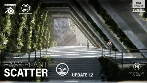 Easy Plant Scatter - Blender geometry nodes