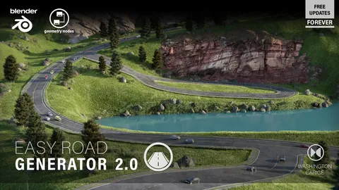 Easy Road Generator - Blender geometry nodes