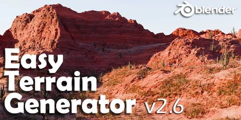 Easy Terrain Generator - Blender geometry nodes