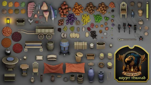Egypt Stylized Modular Pack - Blender 3d models