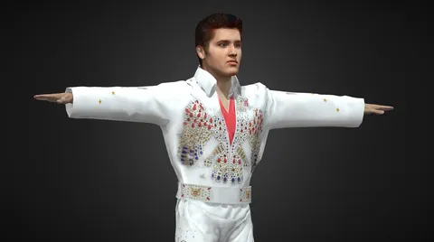 Elvis Presley Rigged Model - Blender 3d models